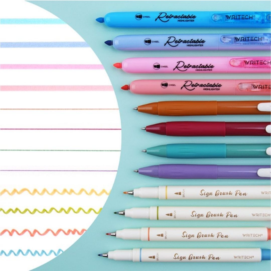 Journaling Pen Set 12 pcs Mild Colours-Pens-Writech-
