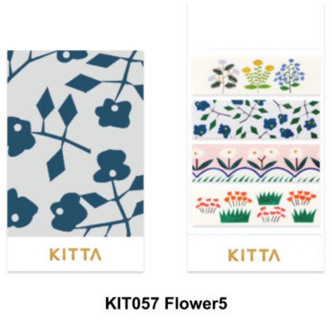 KITTA Basic Flower 5 Washi Paper Strips - King Jim