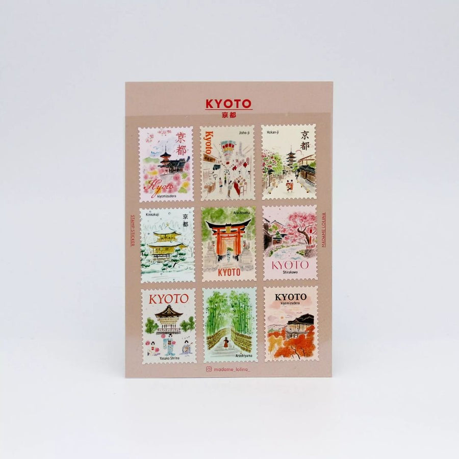 L'Après - Midi Postage Stamp Stickers - Kyoto - L'Après - Midi