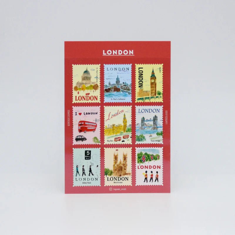 L'Après - Midi Postage Stamp Stickers - London - L'Après - Midi