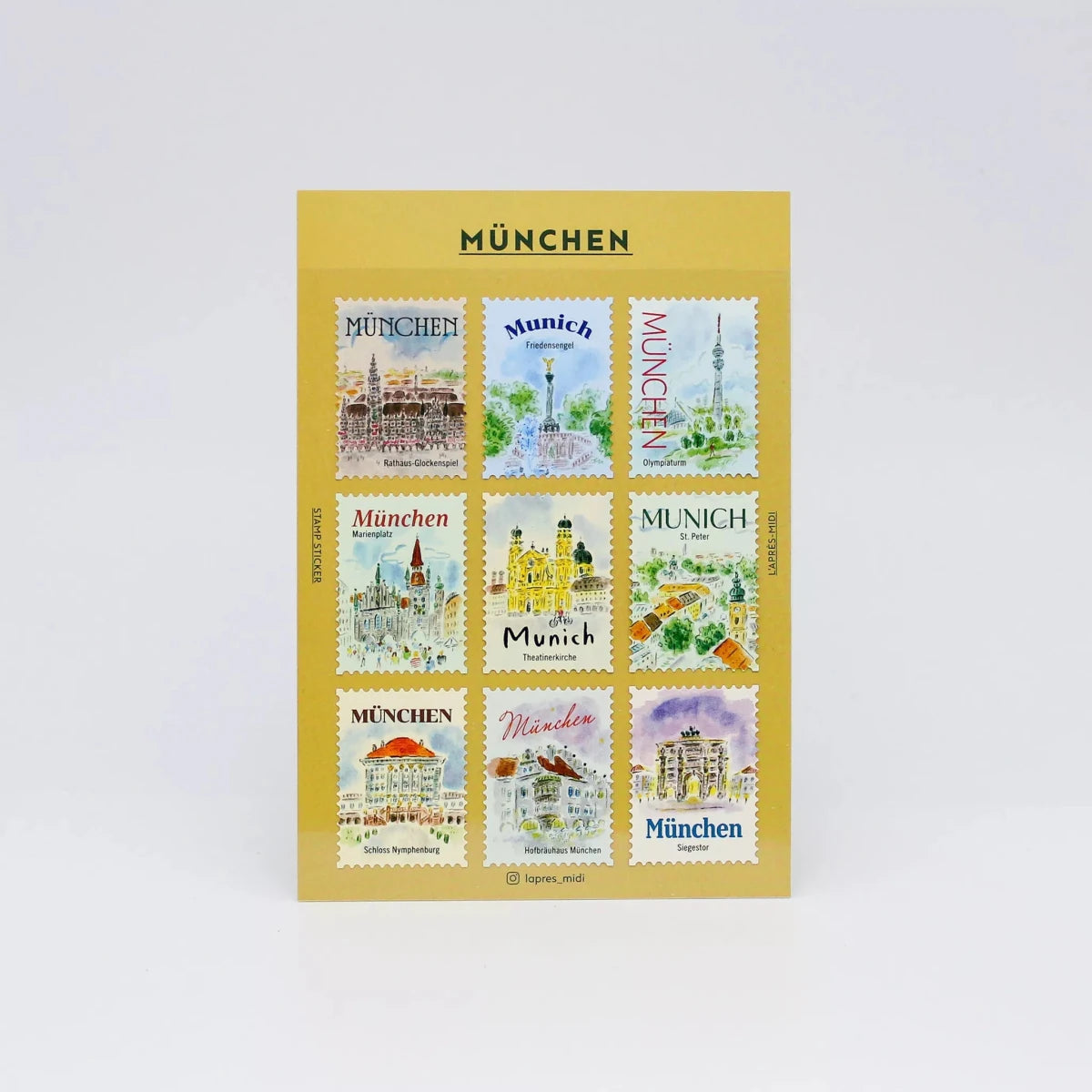 L'Après-Midi Postage Stamp Stickers - Munich - L'Après-Midi