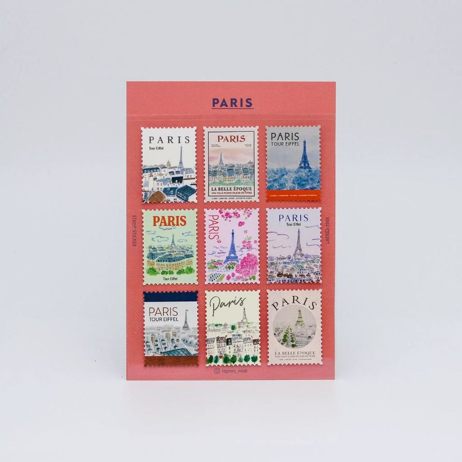 L'Après - Midi Postage Stamp Stickers - Paris 2 - L'Après - Midi