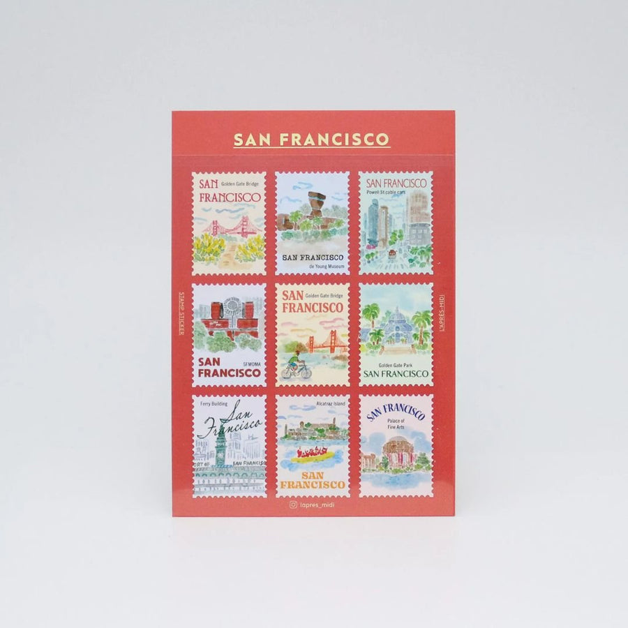 L'Après - Midi Postage Stamp Stickers - San Francisco - L'Après - Midi