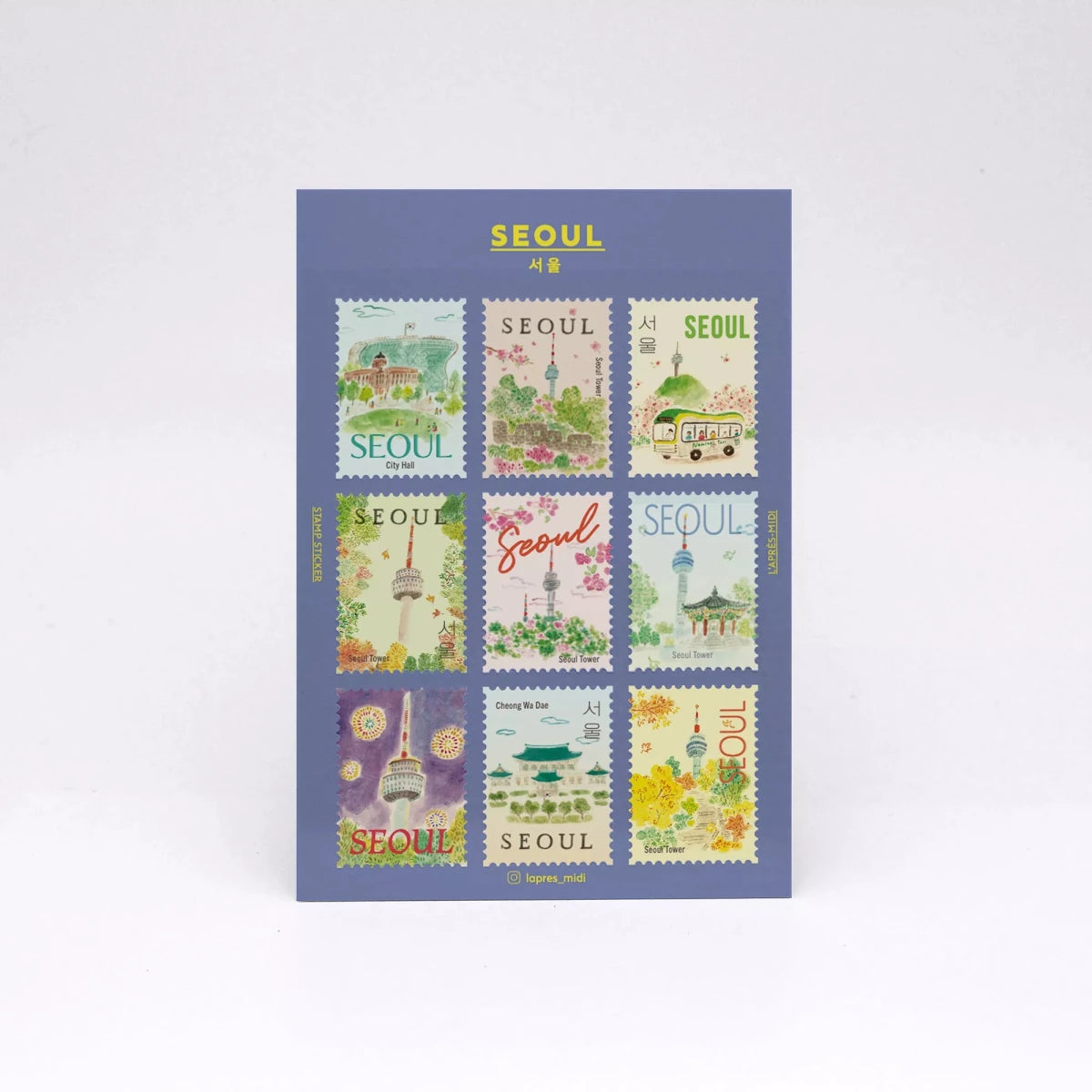 L'Après-Midi Postage Stamp Stickers - Seoul - L'Après-Midi