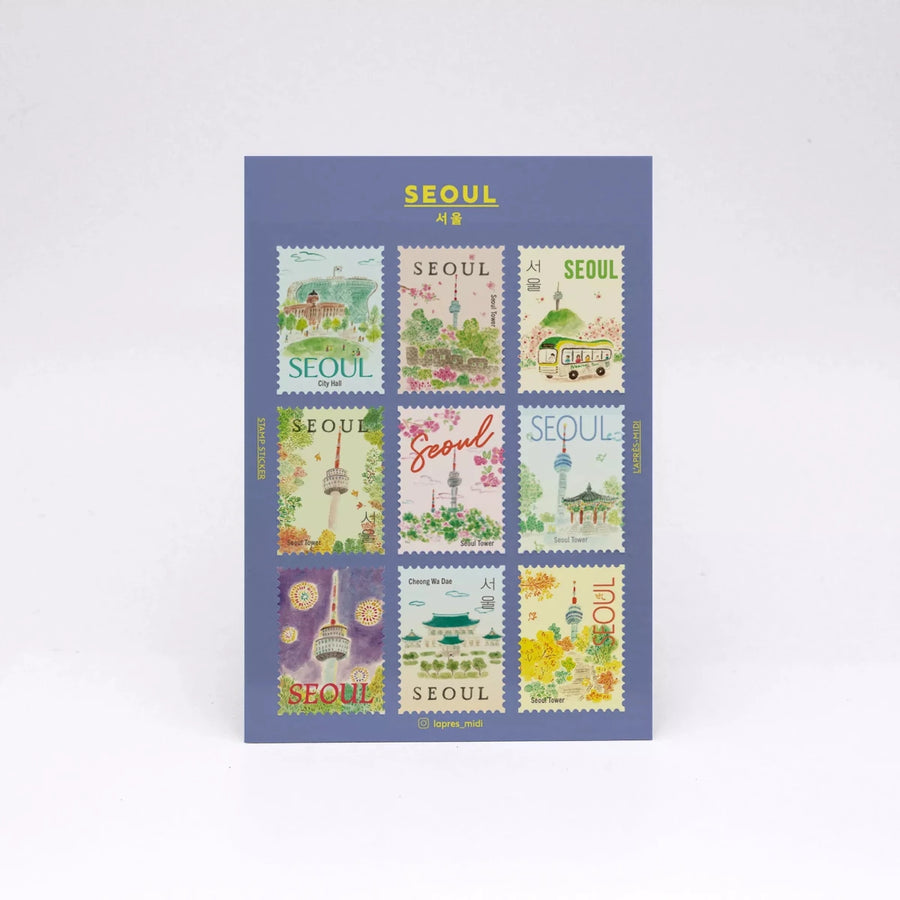 L'Après-Midi Postage Stamp Stickers - Seoul - L'Après-Midi