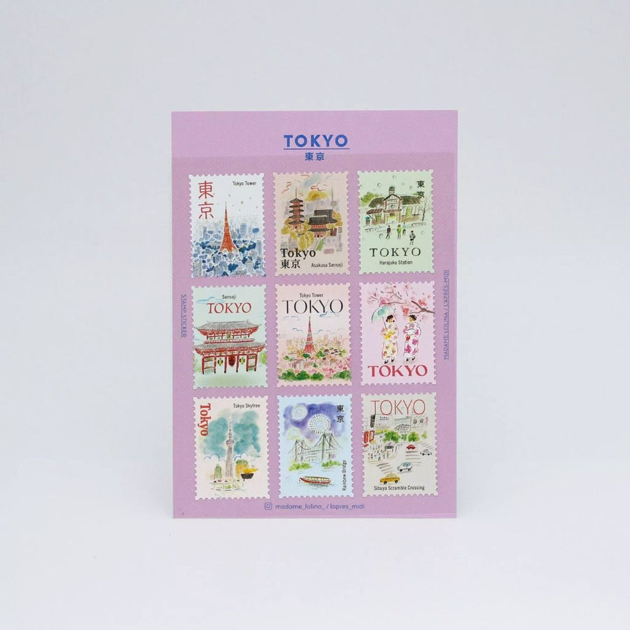 L'Après - Midi Postage Stamp Stickers - Tokyo - L'Après - Midi