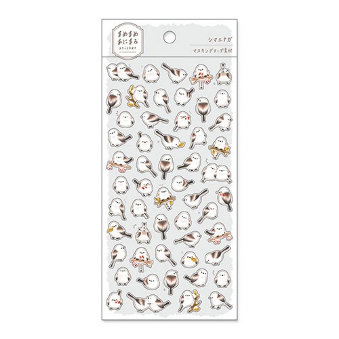 Mamemame Animal Stickers - Long-tailed Tit - Mind Wave