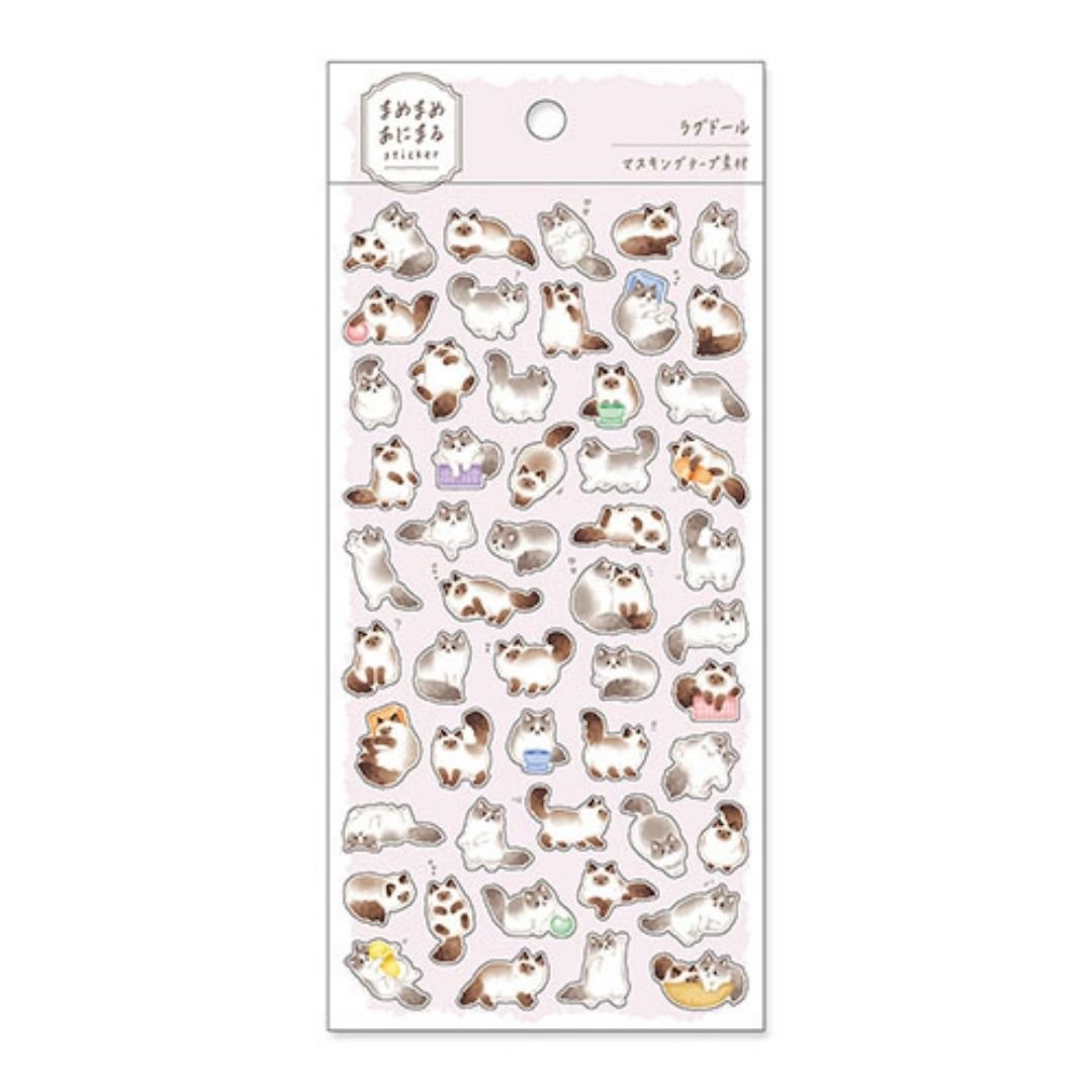 Mamemame Animal Stickers - Ragdoll - Mind Wave