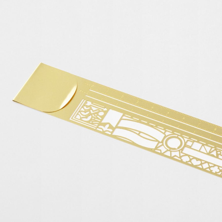 Midori Clip Ruler - Brass - Under the Rowan Trees