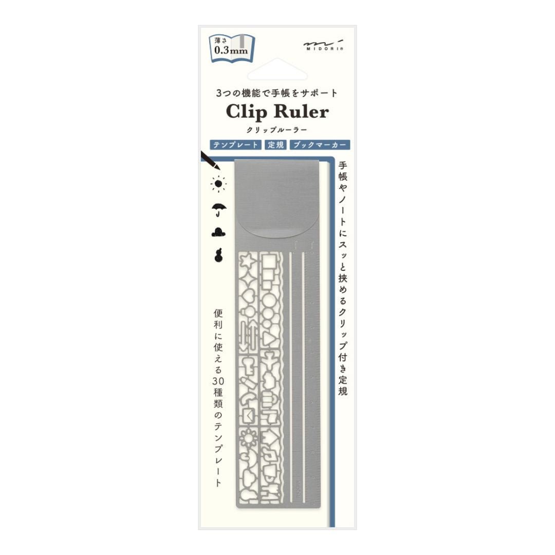 Midori Clip Ruler - Silver - Under the Rowan Trees