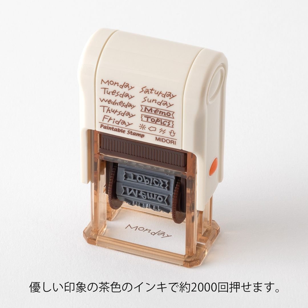 Midori Paintable Rotating Stamp Soft Colour - Days of the Week - Midori
