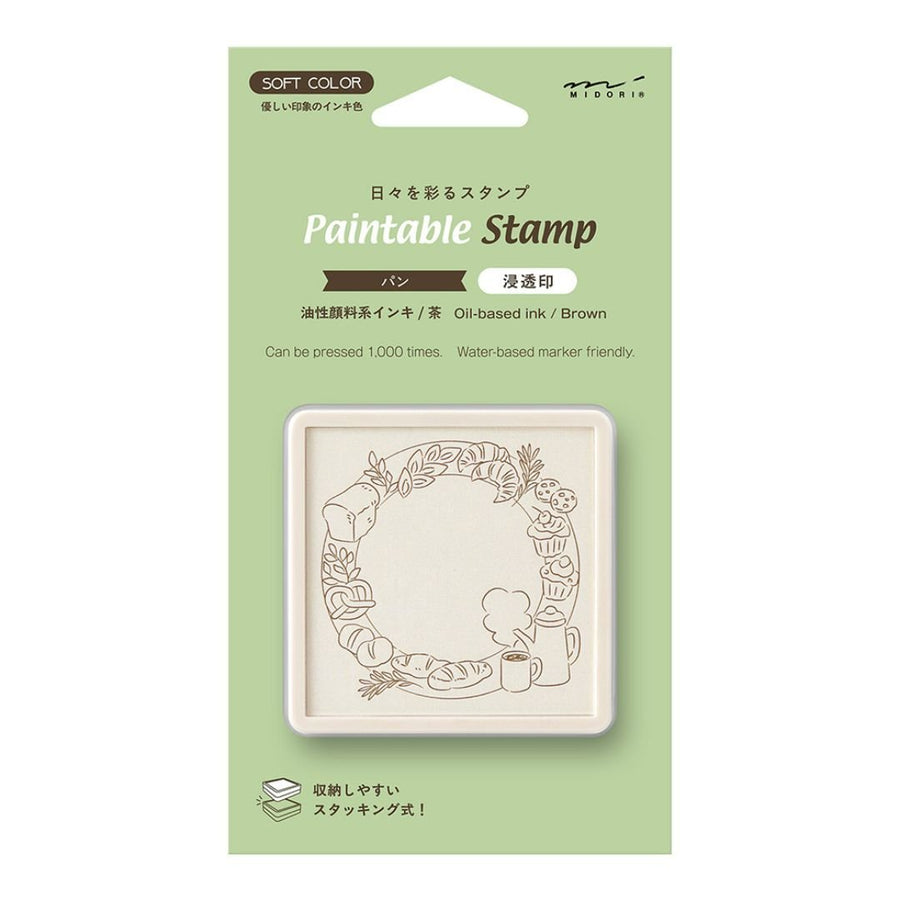 Midori Paintable Stamp Pre-Inked Soft Colour - Bread - Midori