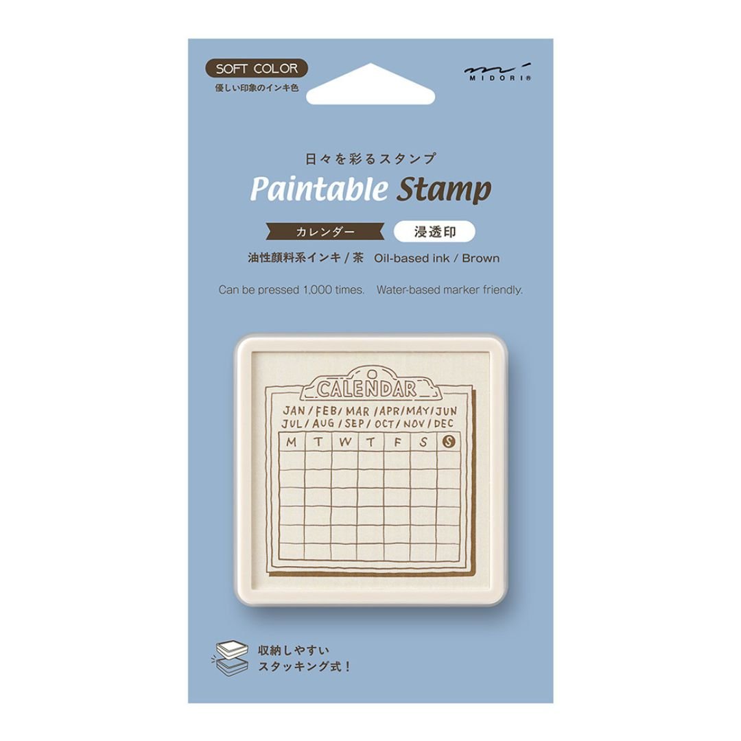 Midori Paintable Stamp Pre-Inked Soft Colour - Calendar - Midori