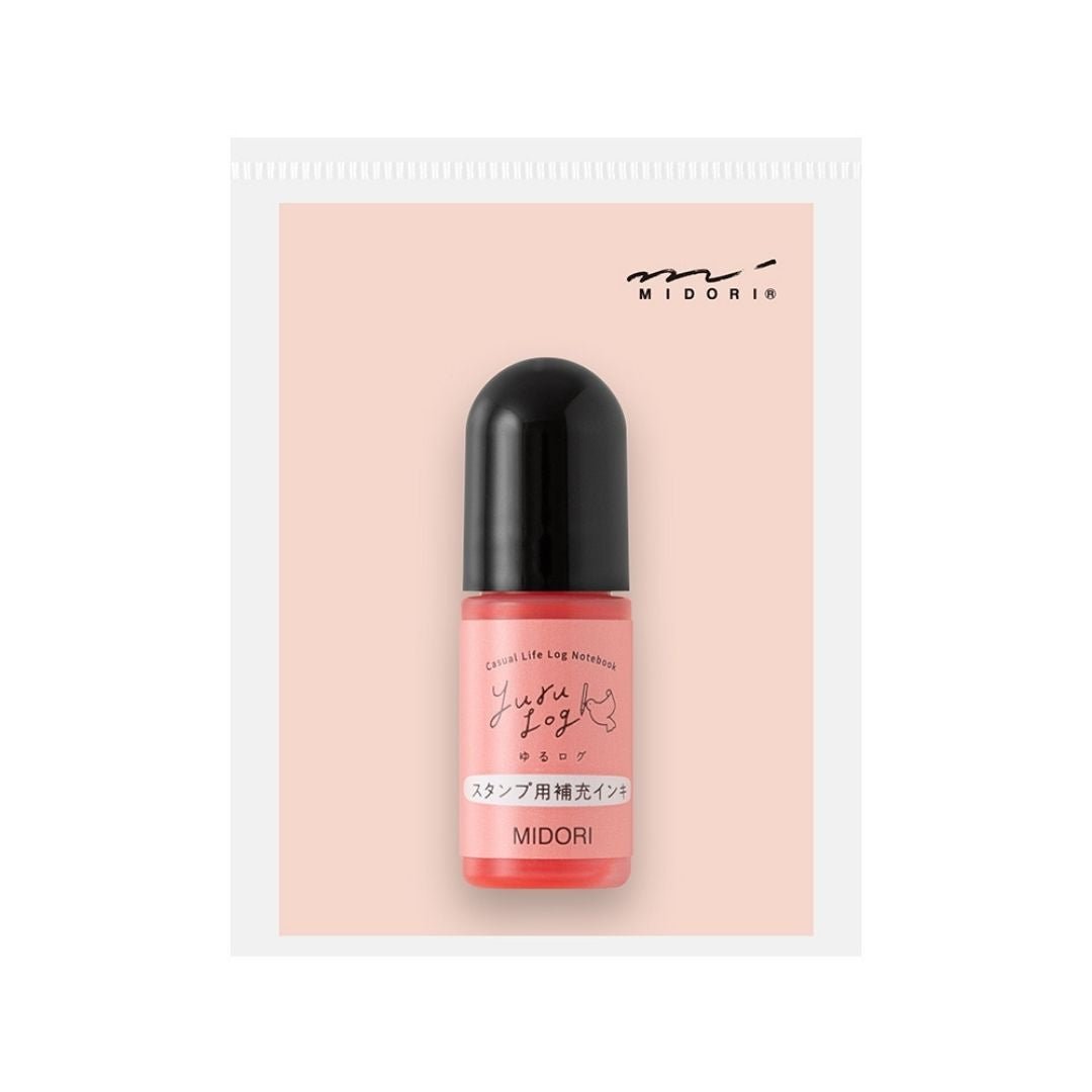 Midori Yuru Log Paintable Stamp Ink Refills - Pink