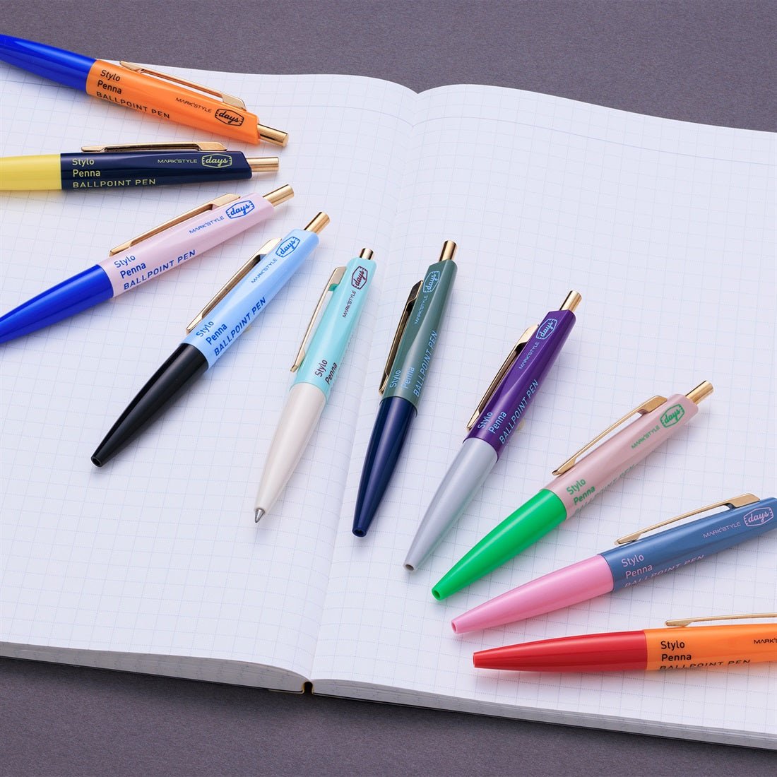 Mini Ballpoint Pen Aterique x Days - Mark's Tokyo - Basil Hazy Pink - Mark's Inc.