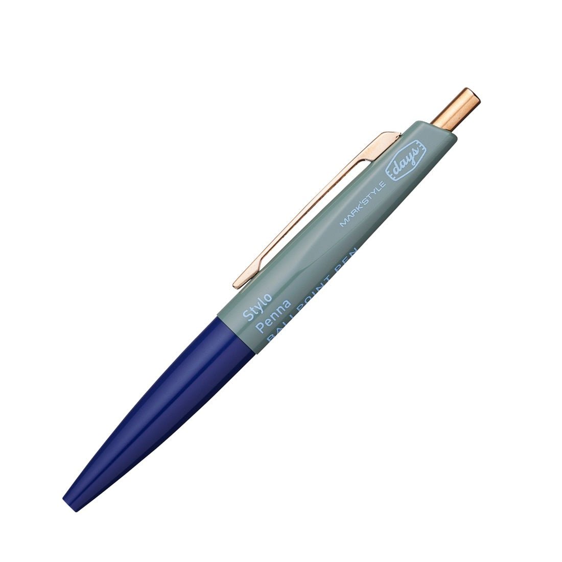 Mini Ballpoint Pen Aterique x Days - Mark's Tokyo - Navy Sage Green - Mark's Inc.