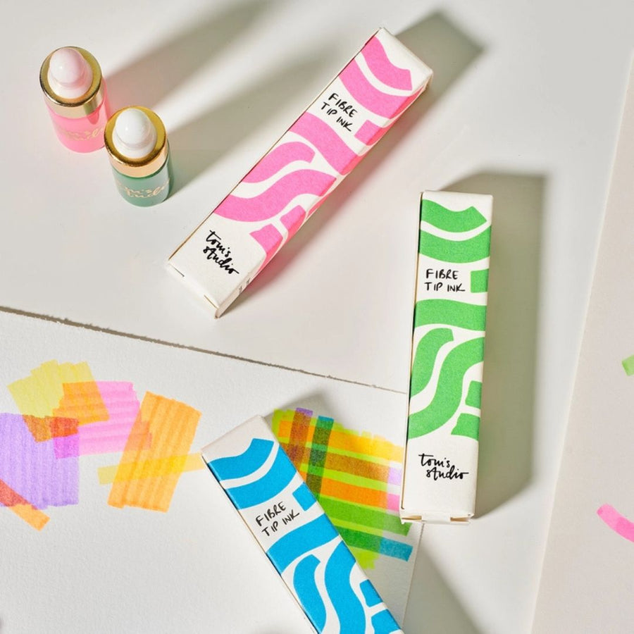 Mini Highlighter Inks for Ori Refillable Pens - Fluoro Blue - Tom's Studio