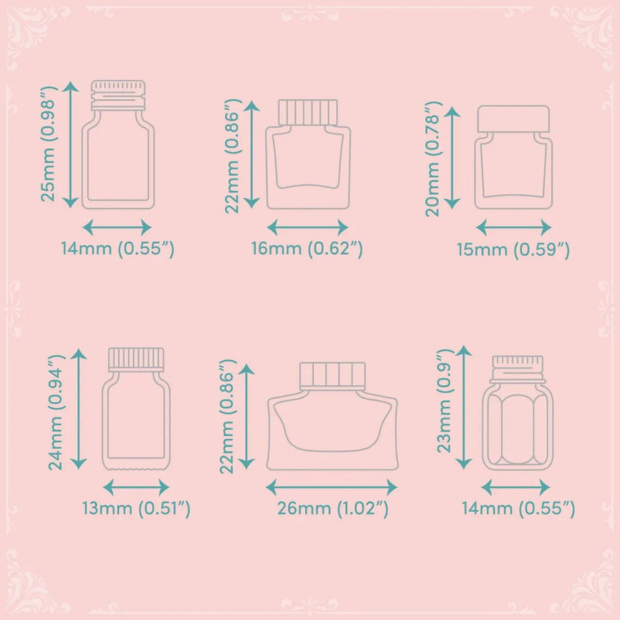 Mini Ink Bottle Stamp Set 1 - Felicity's Attic