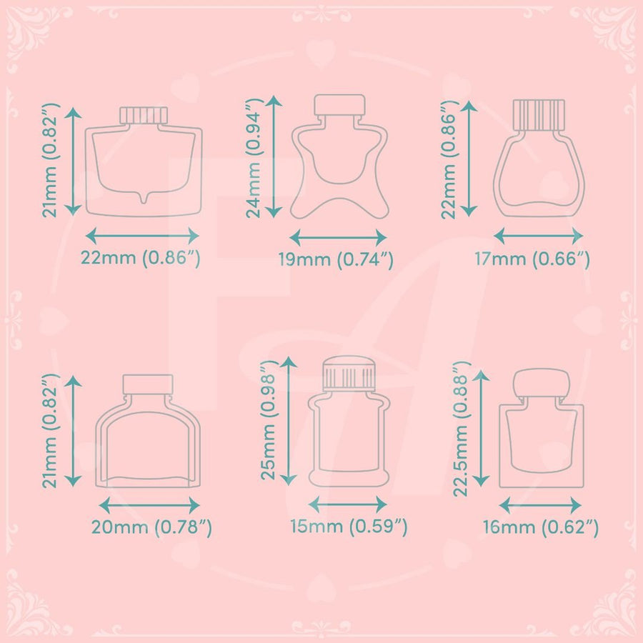 Mini Ink Bottle Stamp Set 3 - Felicity's Attic - Felicity's Attic