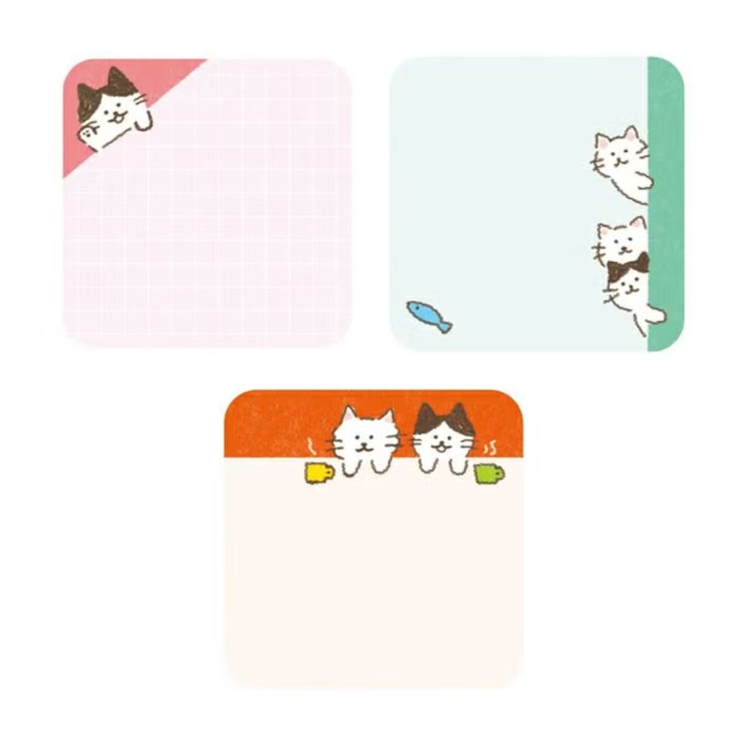 Mini Message Sticky Notes - Peeking Cat - Furukawa Shiko