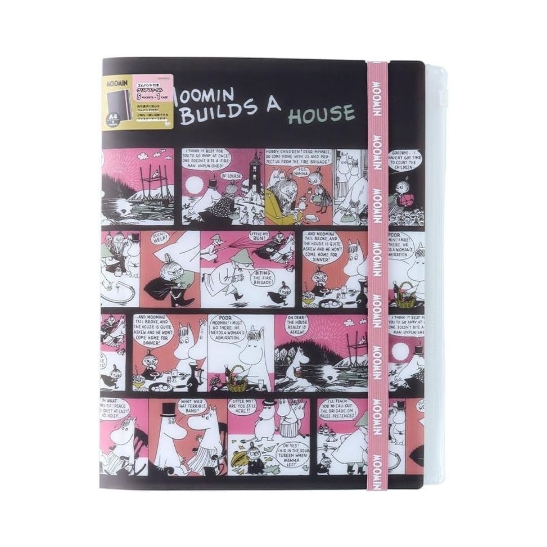 Moomin A4 Multi-Folder with 5 Pockets - Moomin Builds A House - Sun-Star