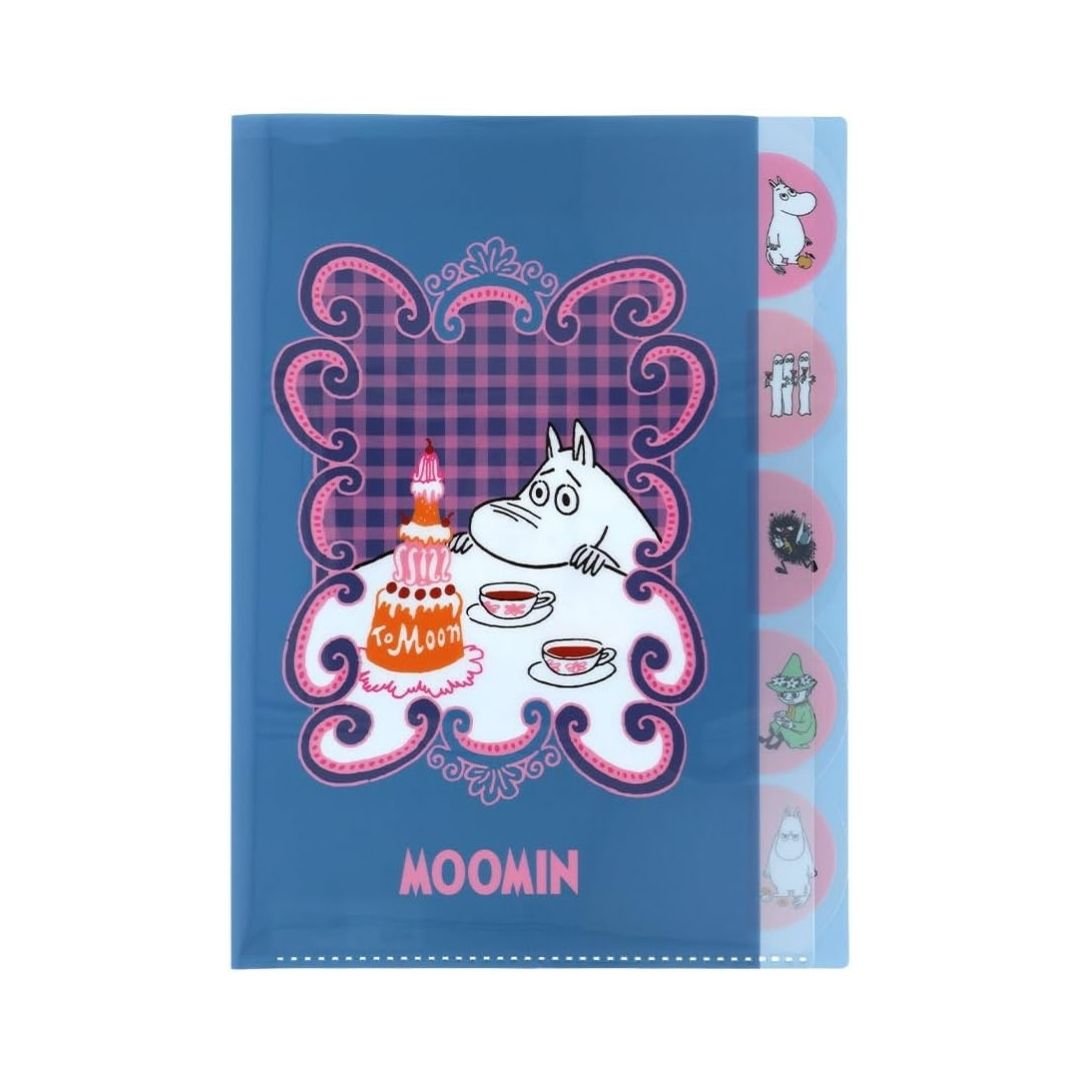 Moomin Tea Party A4 Clear File with 5 Pockets - Sun-Star