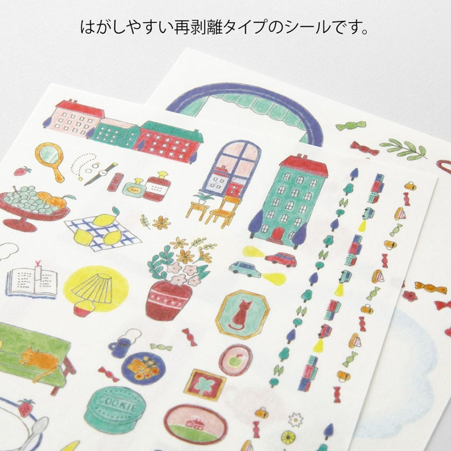 NEW Yuru Log Sticker Sheets x2 - Daily Life - Midori