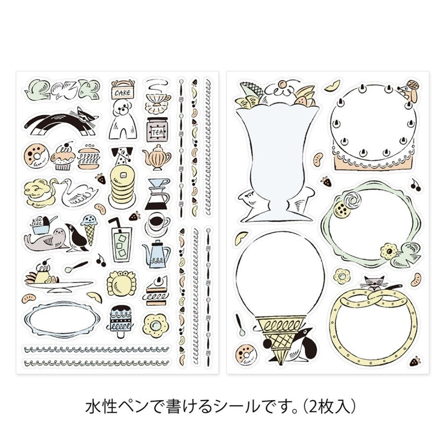 NEW Yuru Log Sticker Sheets x2 - Sweets & Animas - Midori