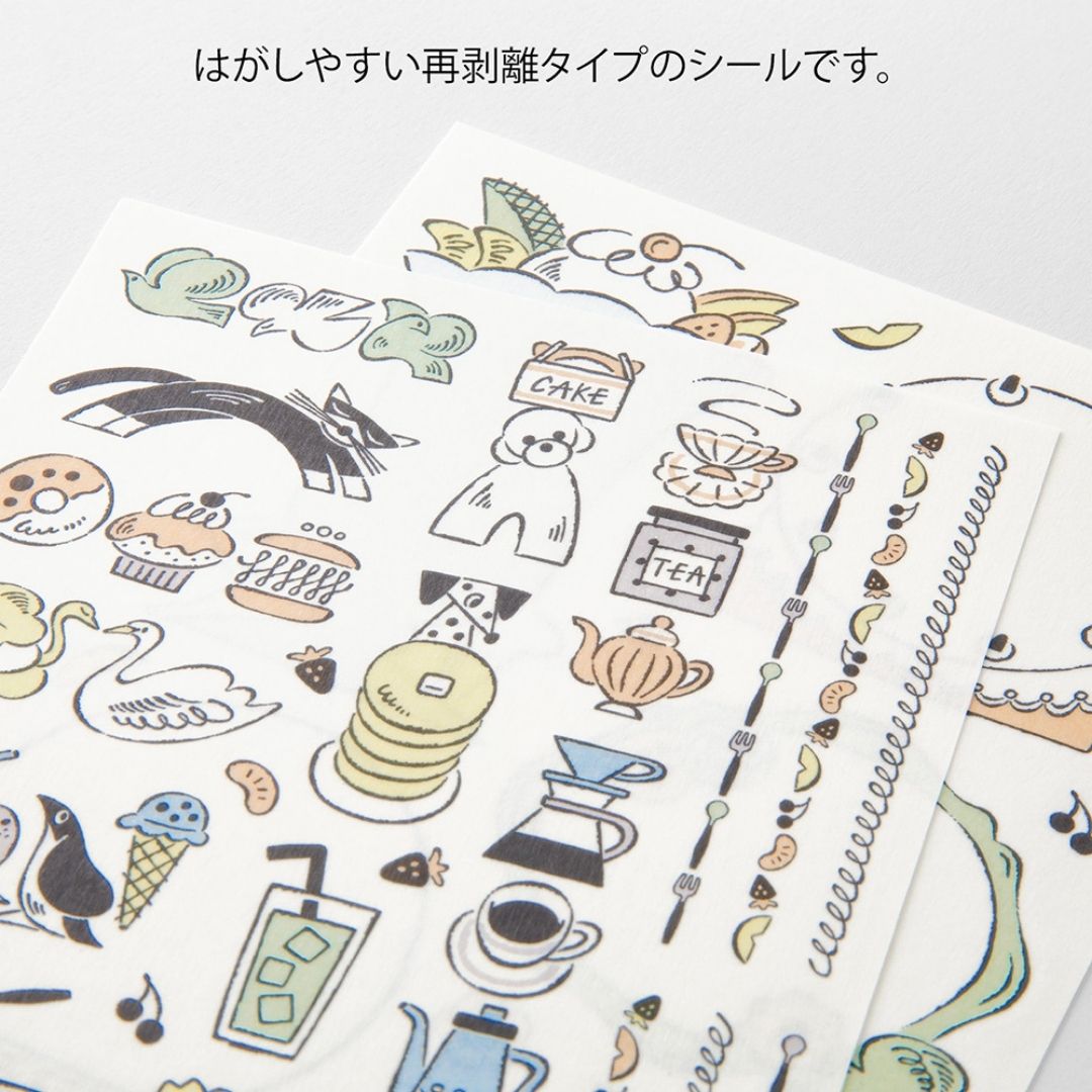 NEW Yuru Log Sticker Sheets x2 - Sweets & Animas - Midori