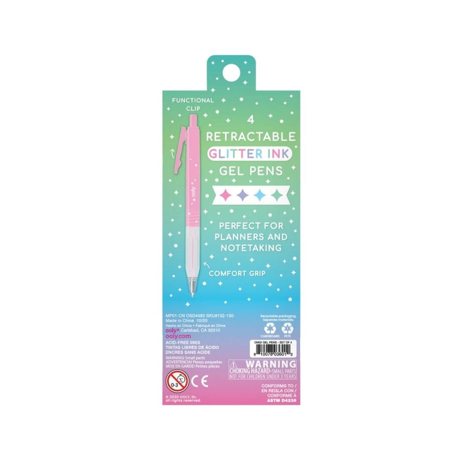 Oh My Glitter! Retractable Gel Pens - Set of 4 - Ooly