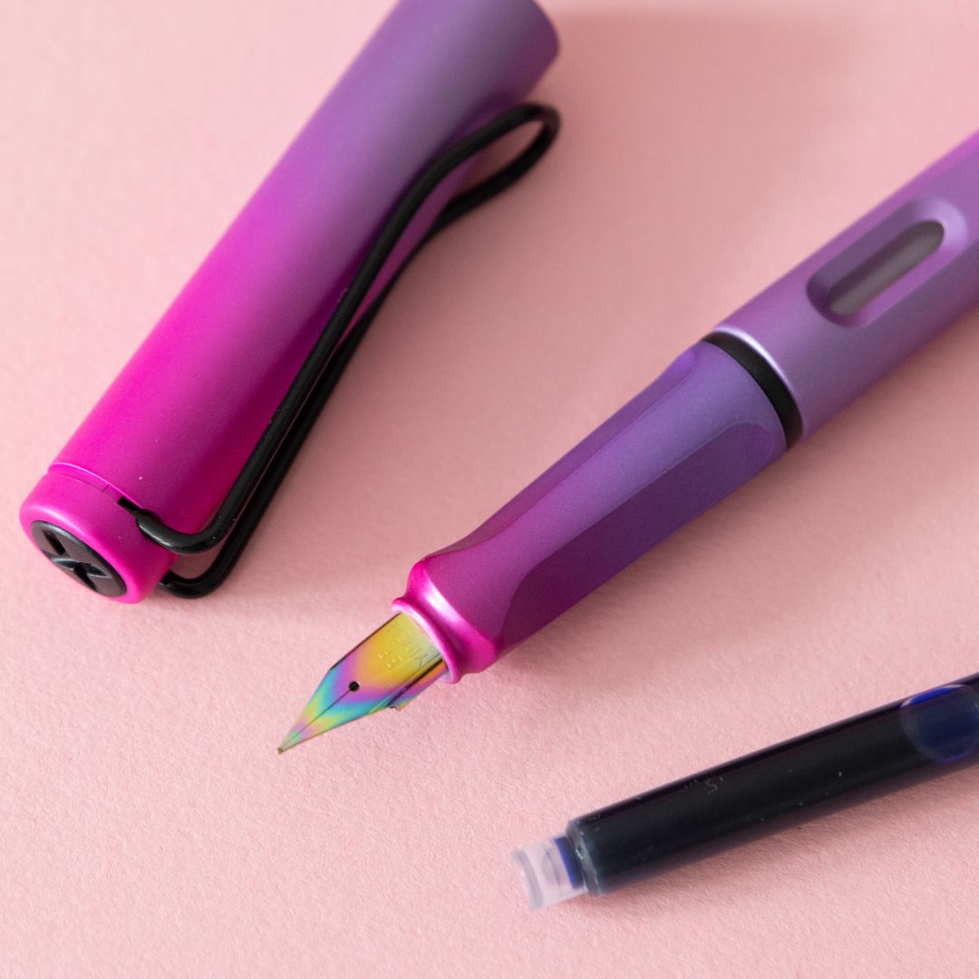 Ombre Fountain Pens EF nib and Converter - Pink Purple - Under the Rowan Trees