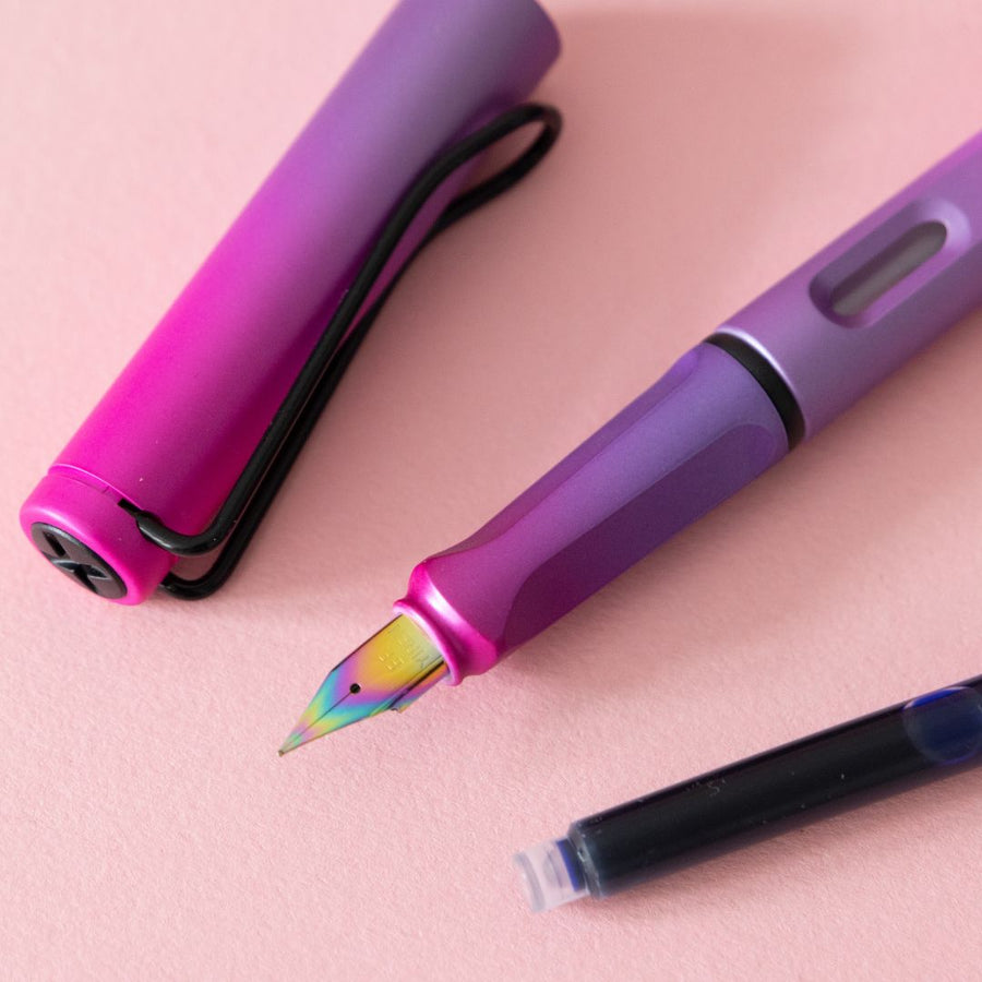 Ombre Fountain Pens EF nib and Converter - Pink Purple - Under the Rowan Trees