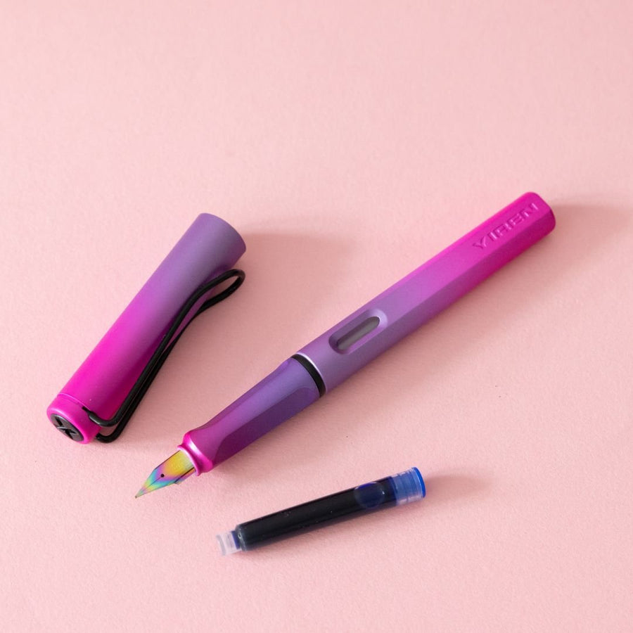 Ombre Fountain Pens EF nib and Converter - Pink Purple - Under the Rowan Trees
