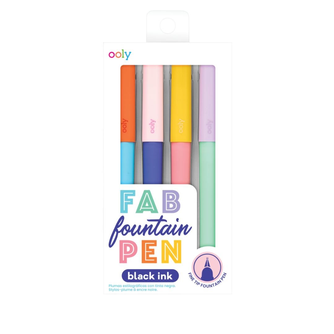 Ooly Fab Fountain Pens - Set of 4 - Black Ink - Ooly