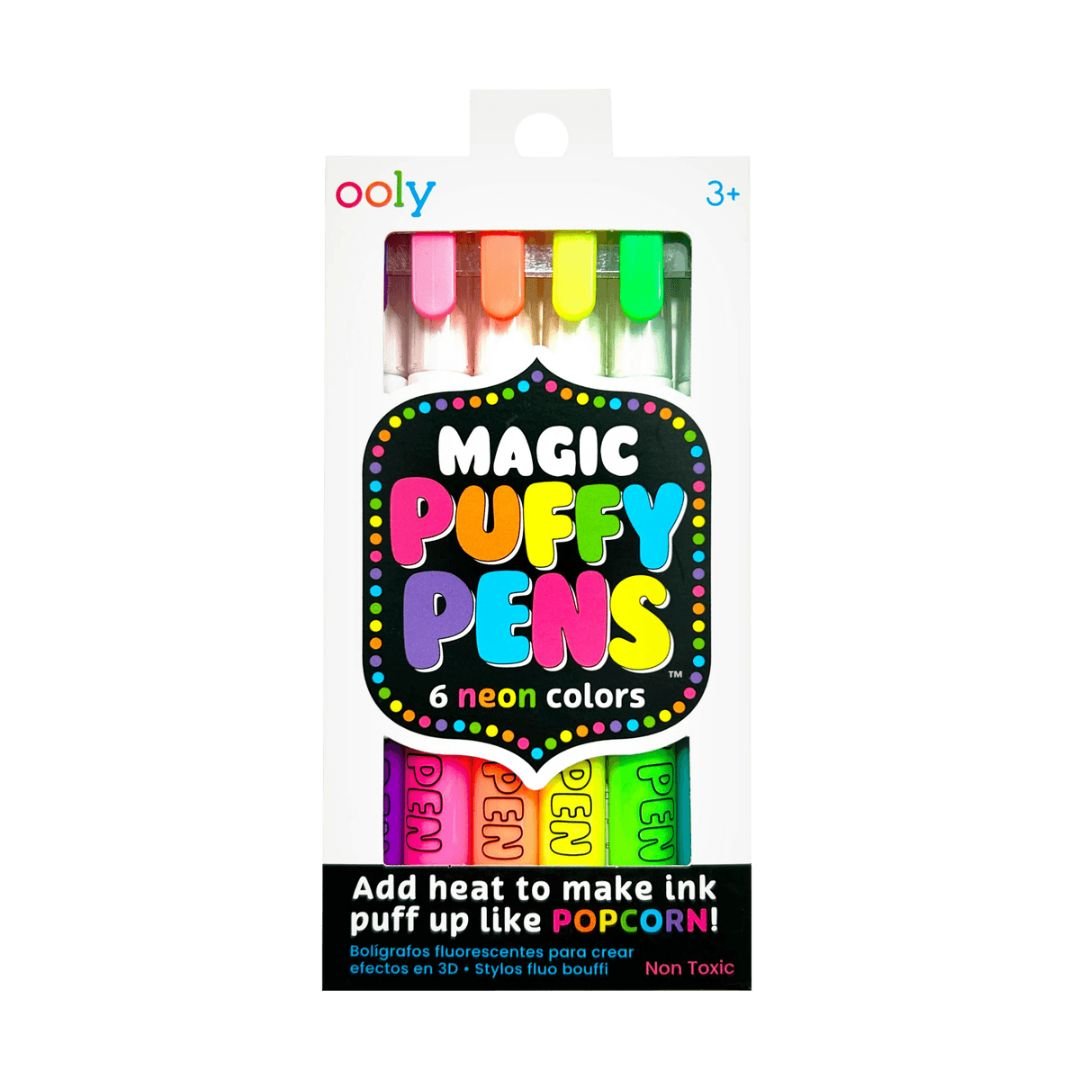 Ooly Magic Puffy Neon Pens - Set of 6 - Ooly