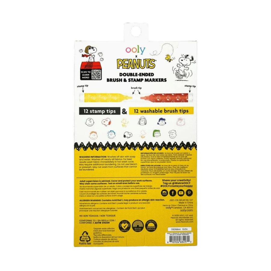 Ooly x Peanuts: Double - Ended Brush & Stamp Markers - Ooly