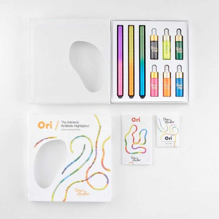 Ori - Refillable Highlighter Pens - Set of 3 - Tom's Studio