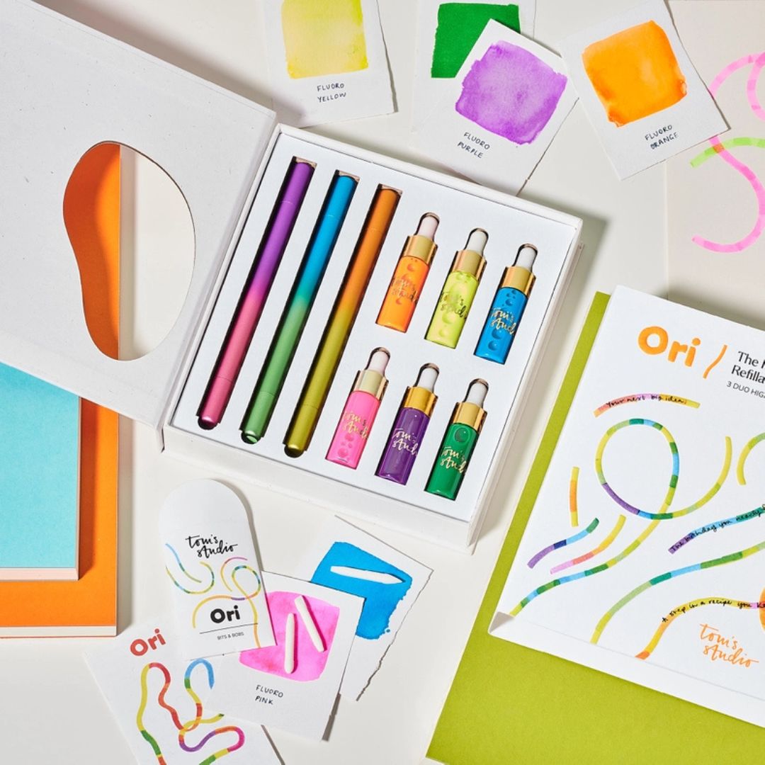 Ori - Refillable Highlighter Pens - Set of 3 - Tom's Studio