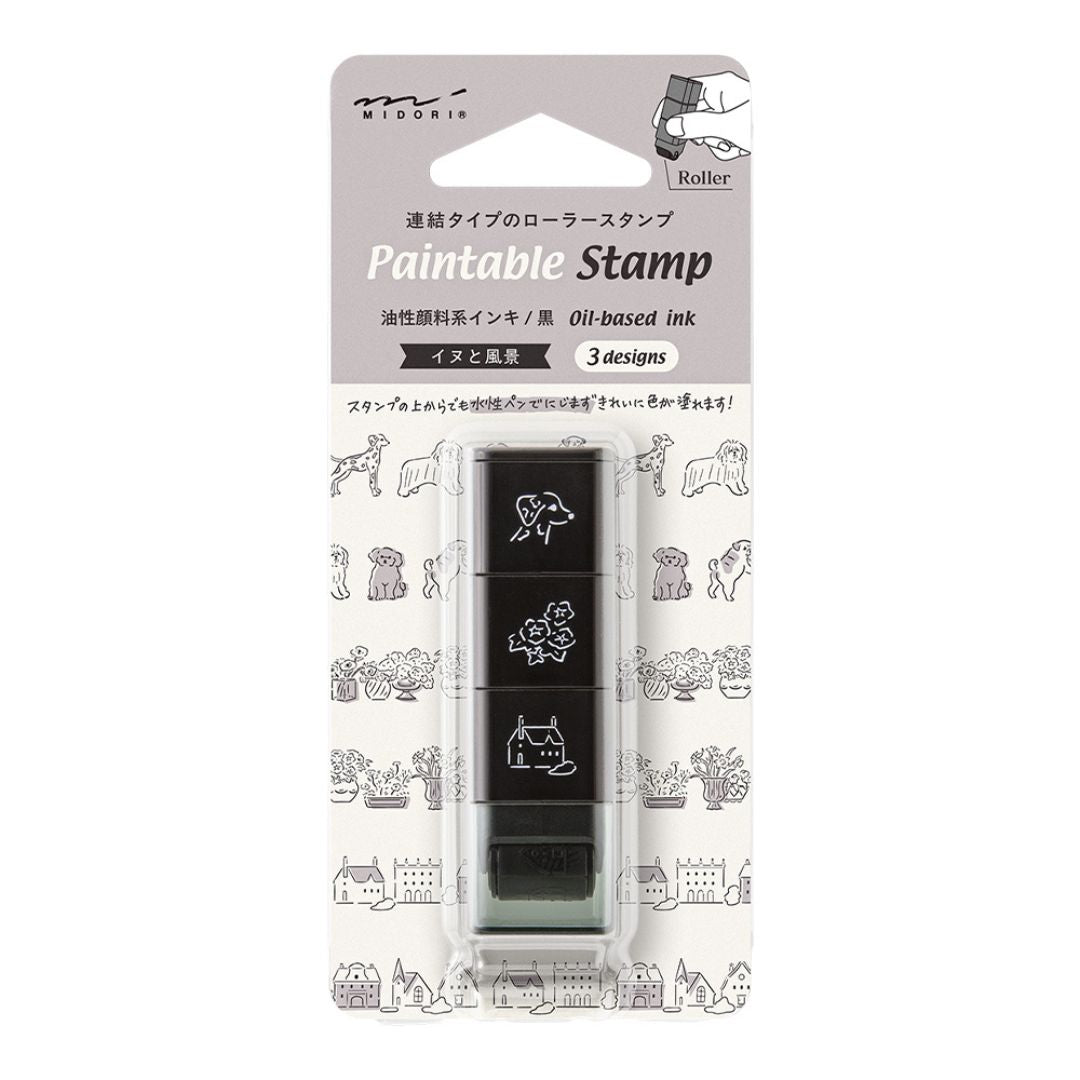 Paintable Stamp Roller - Dog & Landscape