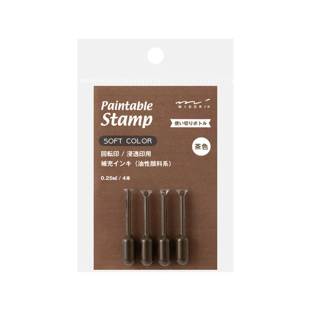 Paintable Stamp Roller Refill Ink - Brown - Midori