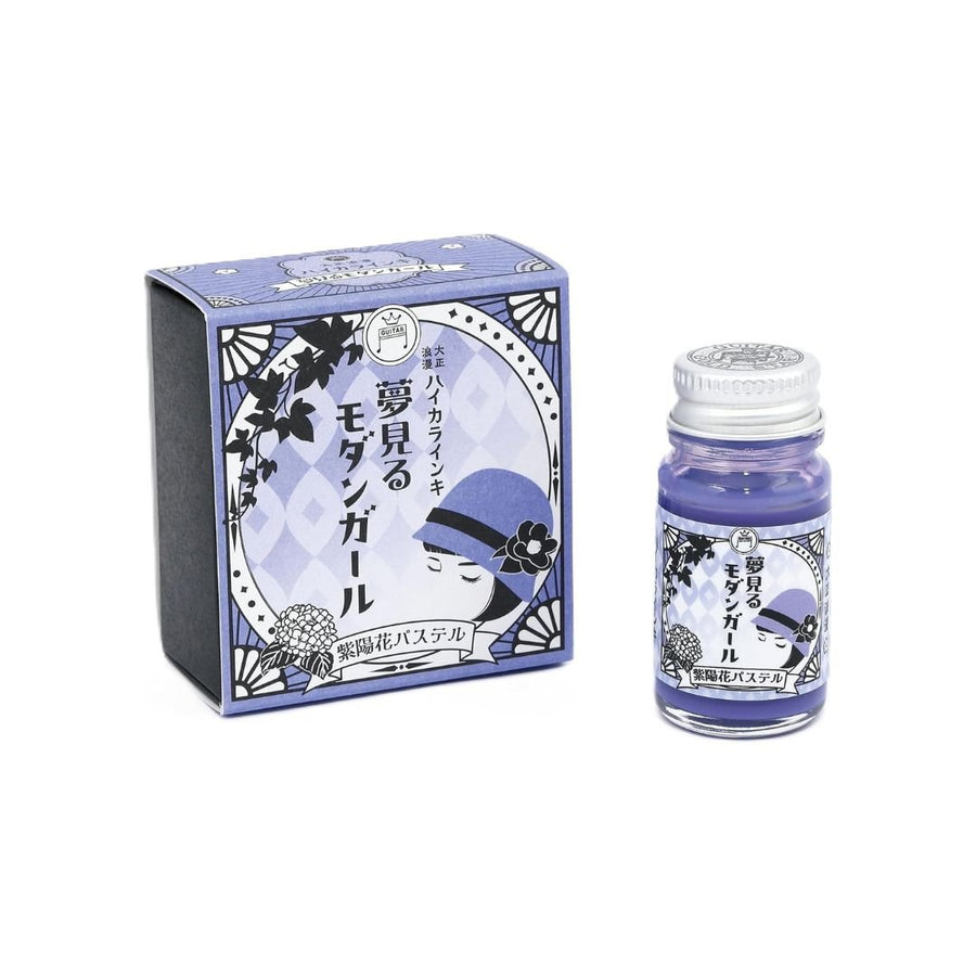 Pastel Calligraphy Inks - Taisho Roman Haikara Dreaming Modern Girl - Hydrangea - Teranishi Guitar