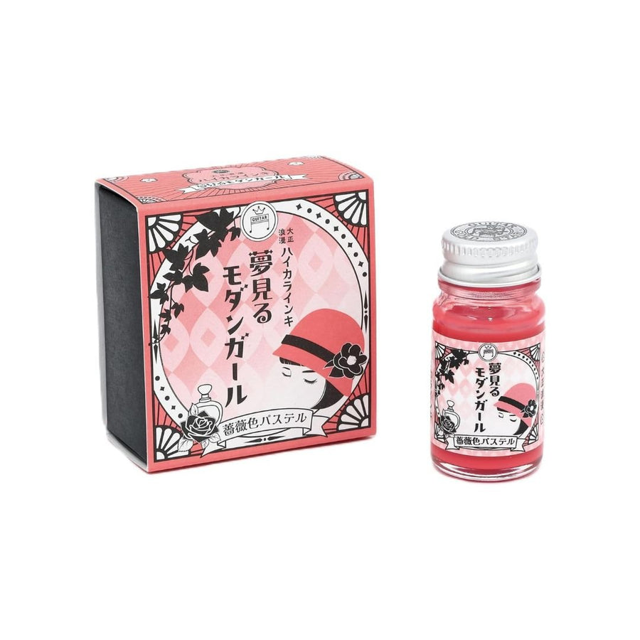 Pastel Calligraphy Inks - Taisho Roman Haikara Dreaming Modern Girl - Rose - Teranishi Guitar