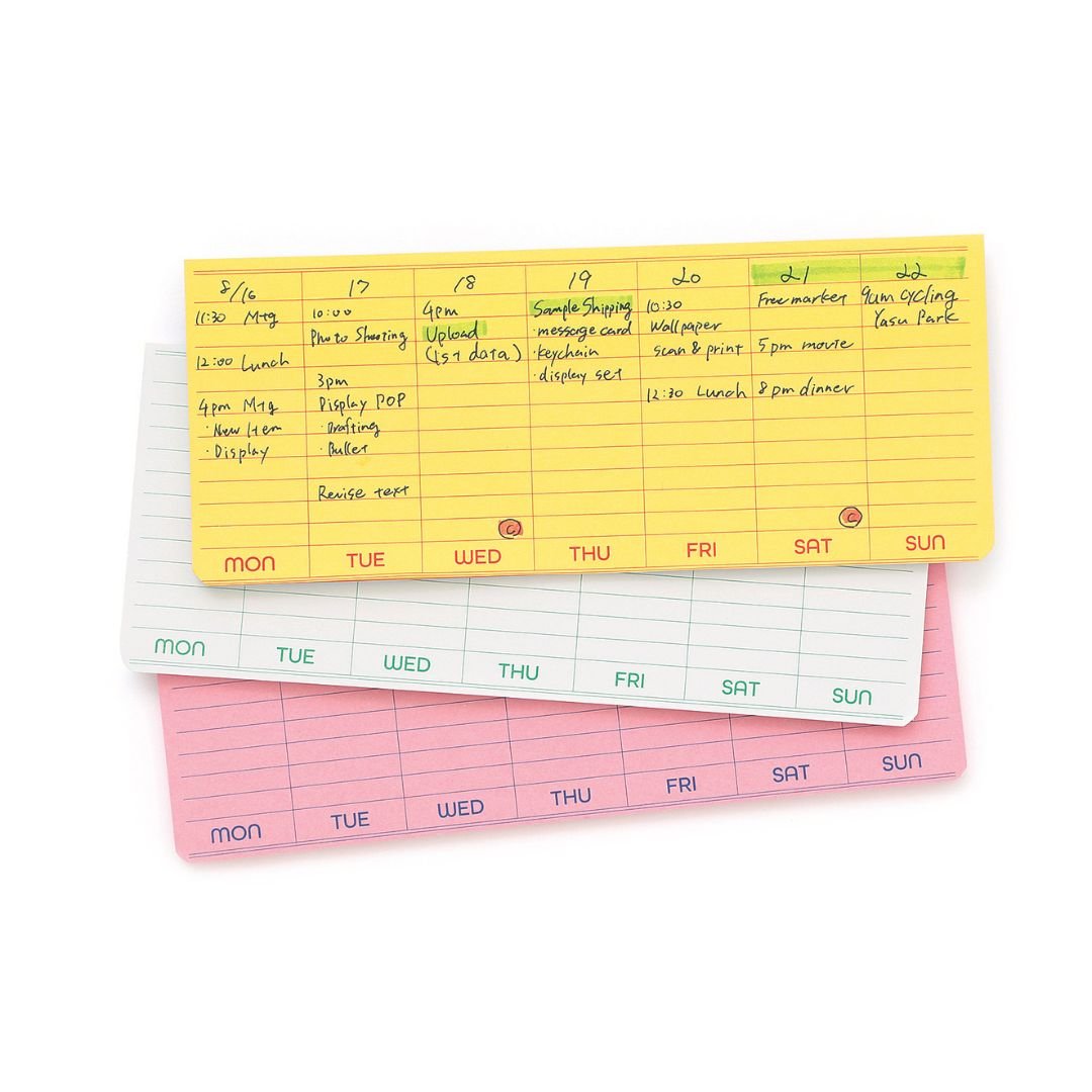 Penco Sticky Memo Pad Weekly - Yellow - Penco