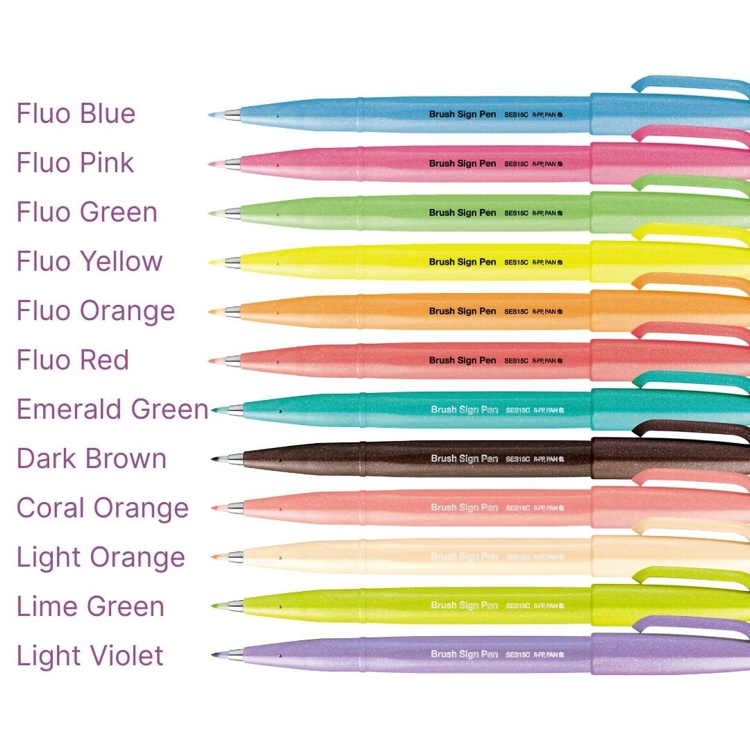 Pentel Brush Sign Pen Individually - Coral Orange - Pentel