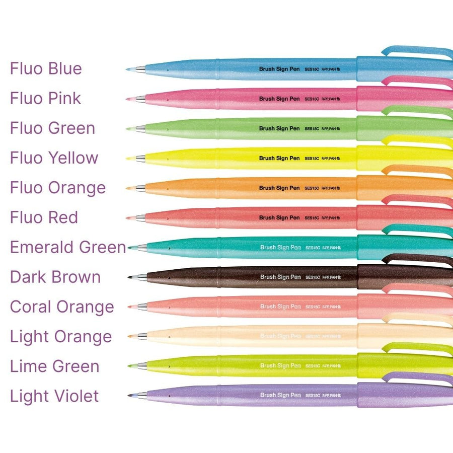 Pentel Brush Sign Pen Individually - Coral Orange - Pentel