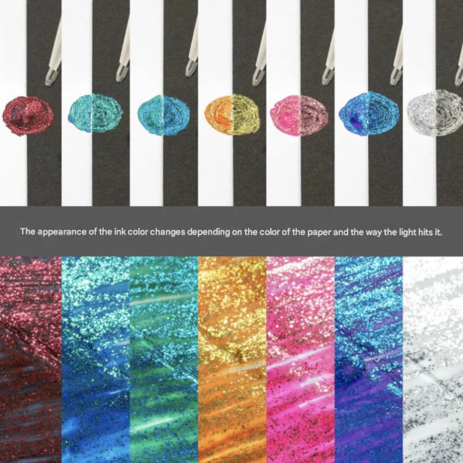 Pentel Dual Metallic Gel Pens Set of 14 Fantasy and Original Colours - Pentel
