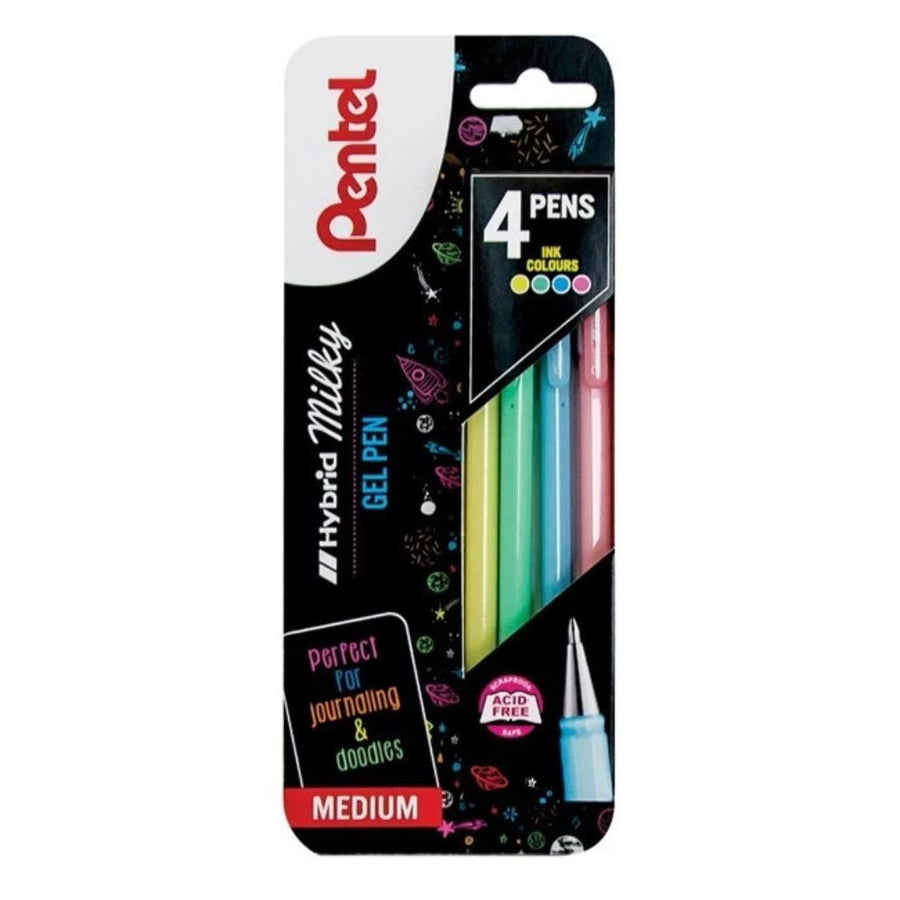 Pentel Hybrid Milky Gel Pens Set of 4 - Pentel