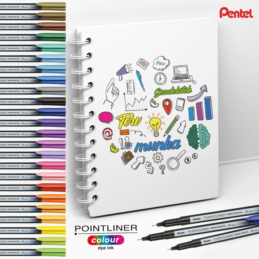 Pentel Pointliner Colour Fineliner Sets - Six - Pentel