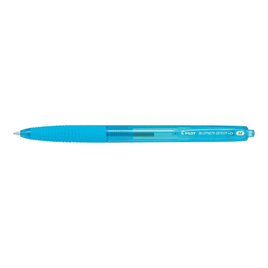Pilot Super Grip G Neon Retractable Ballpoint Pens - Light Blue - Pilot