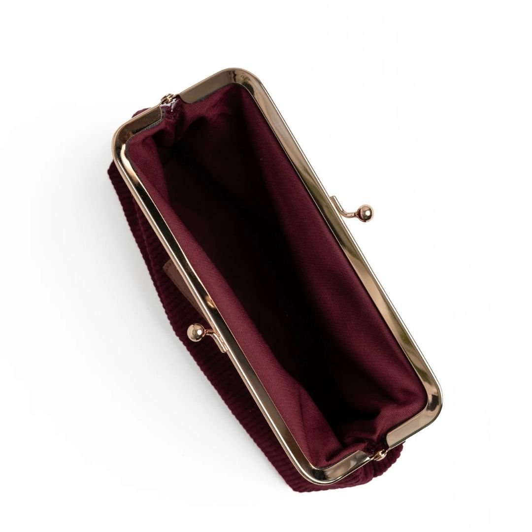 Quiet Corners Kiss-Lock Pouch Maroon - Archer & Olive